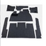 Carpet Kit, Front, 7 Pc. w/ Footrest Black Loop, 58-68
