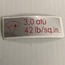 Sticker, Washer Bottle Pressure, 42 psi
